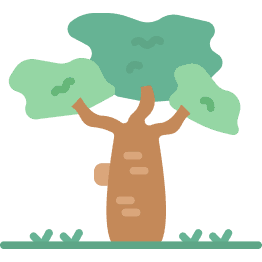 Stylized baobab tree illustration