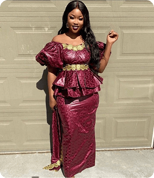 Traditional Gambian dress in vibrant colors
