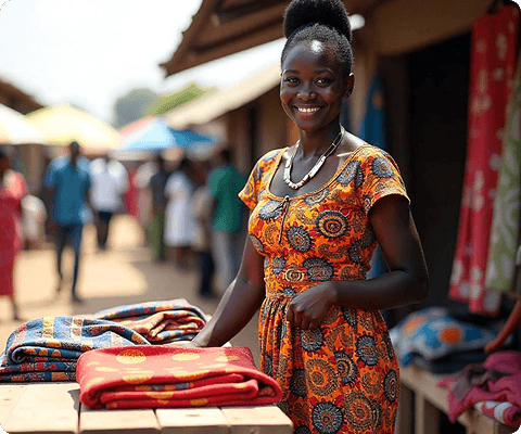 A Gambian merchant managing orders on the Banjulo seller dashboard